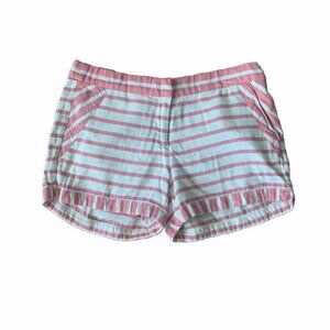 J. Crew Shorts Women’s Size 4 Striped Red Beige Cotton Casual